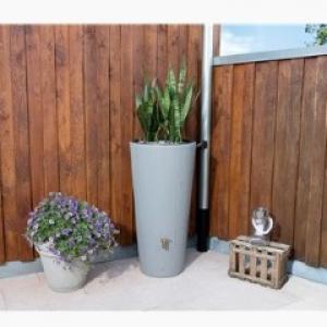 VASO cinkszürke színű esővízgyűjtő növénytartóval, 220 L