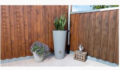 VASO cinkszürke színű esővízgyűjtő növénytartóval, 220 L