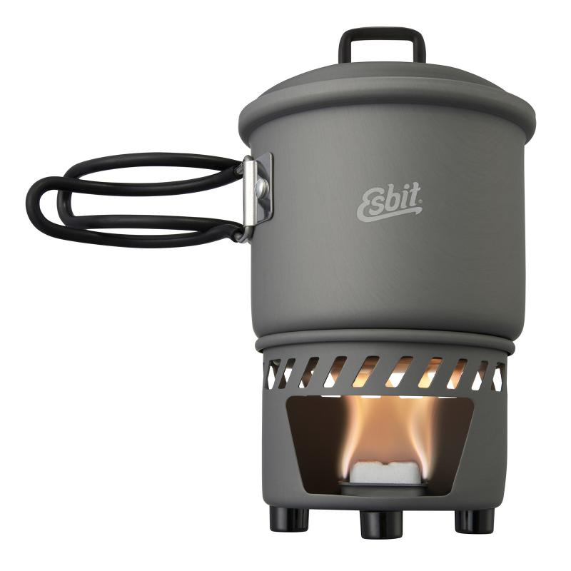 Esbit COOKSET FOR SOLID FUEL 585ml Hard Anodized Aluminum