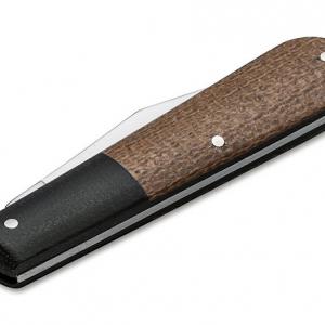 Böker Solingen Barlow Integral Burlap Micarta Brown zsebkés