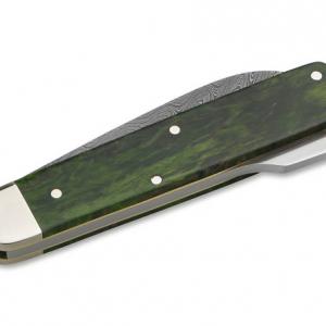 Böker Solingen Hunters Knife Mono Damascus Curly Birch Green zsebkés