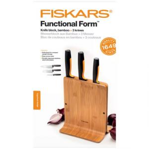Fiskars Functional Form NEW késblokk 3db késsel, bambusz