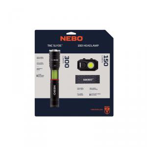 NEBO COMBO TAC SLYDE 300 Lum LED & HEADLAMP 150 Lum LED