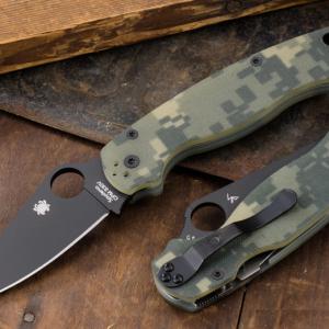 Spyderco PARA MILITARY 2 G-10 DIGITAL CAMO BLACK BLADE