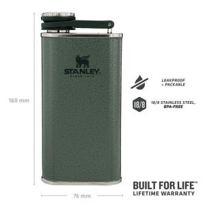 Stanley CLASSIC EASY-FILL WIDE MOUTH FLASK 8oz /230ml Hammertone Green