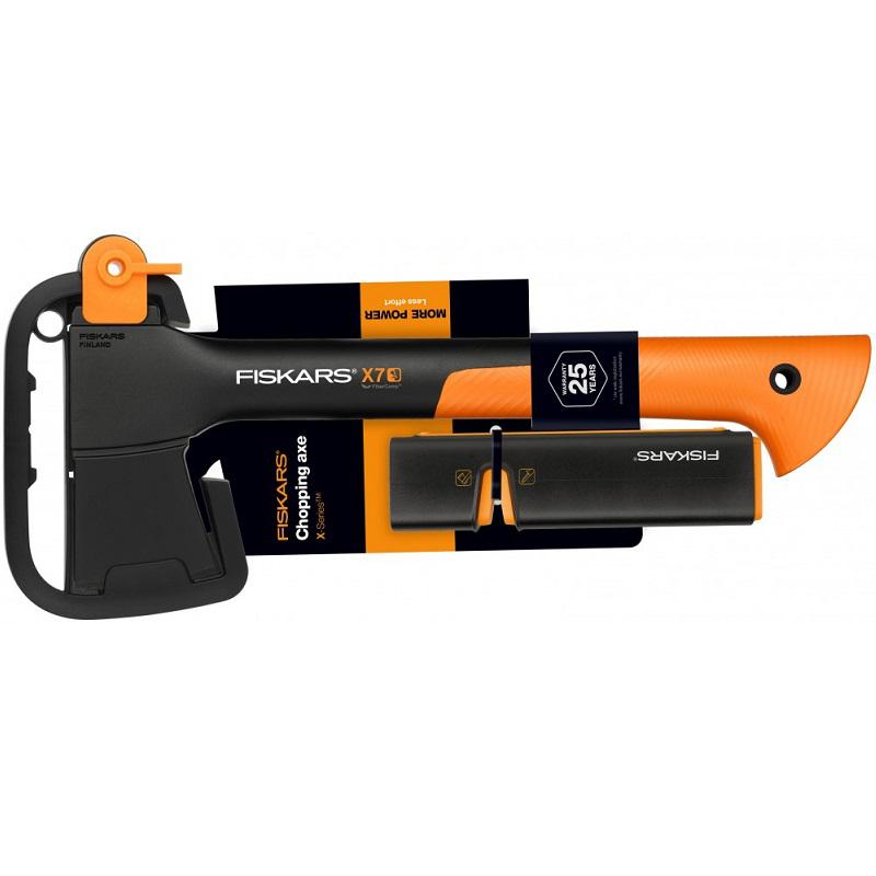 Fiskars X7 kemping fejsze + élező