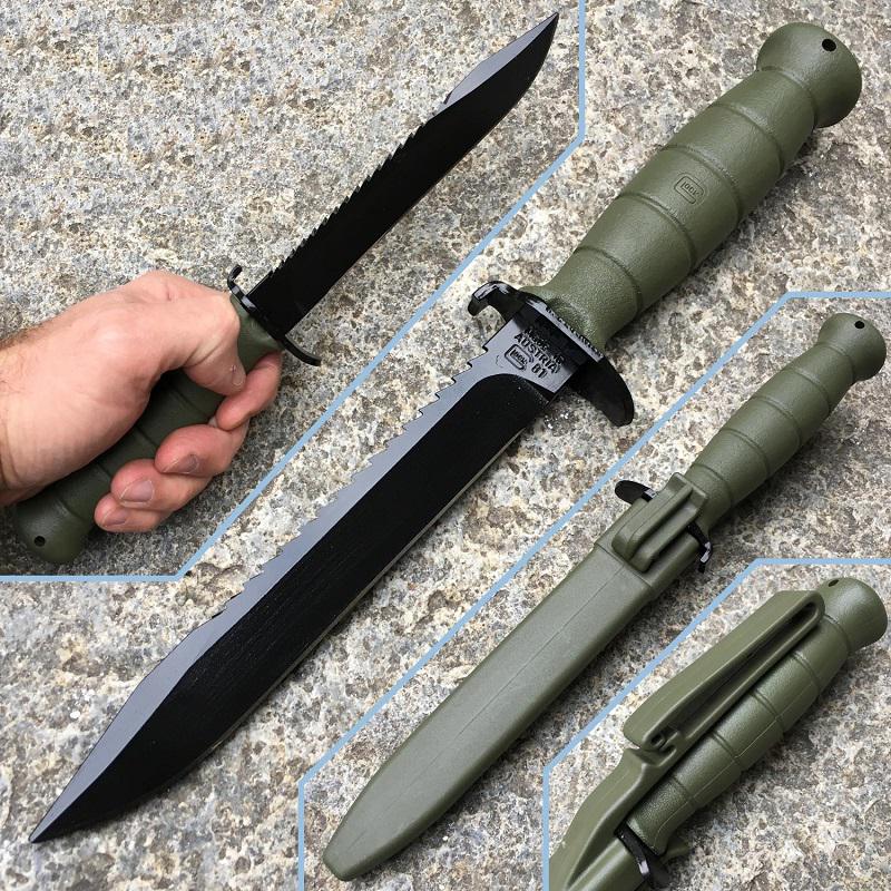 Glock 81 taktikai kés bajonett, Olive, fűrészes