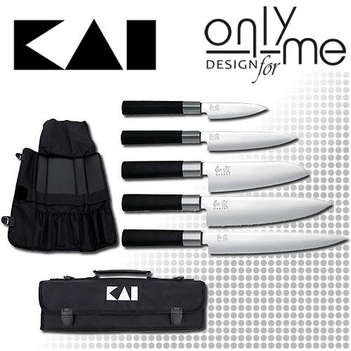 Kai Wasabi Black Európai szakácskés szett táskával