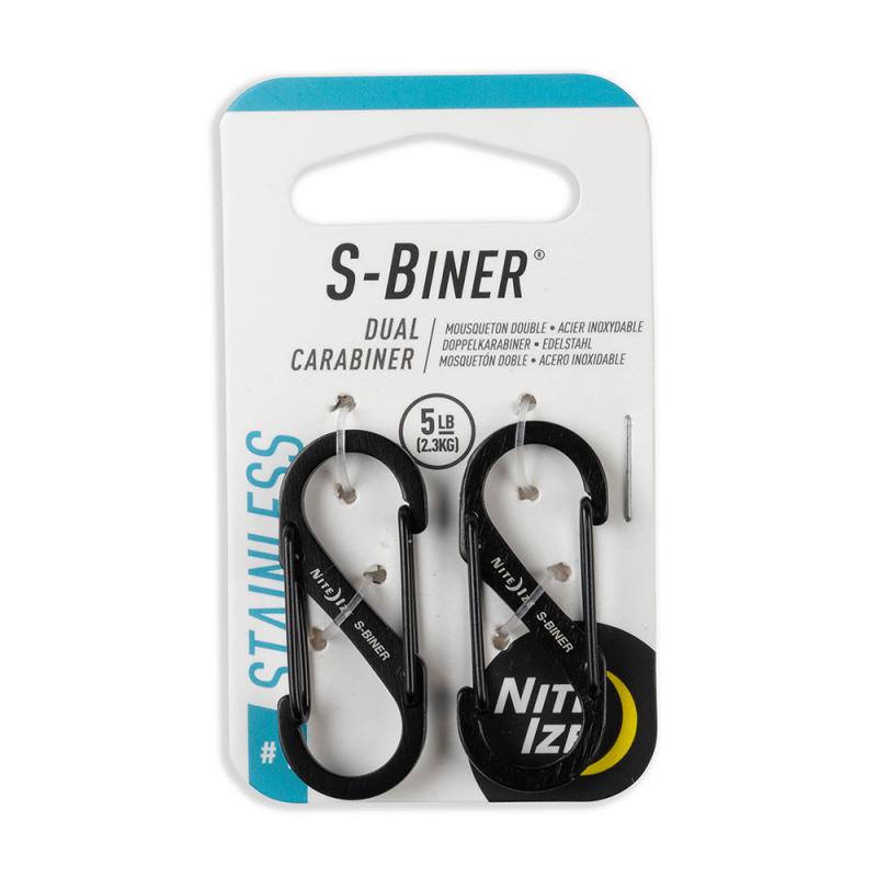 Nite Ize S-Biner #1 karabiner, fekete, 2db