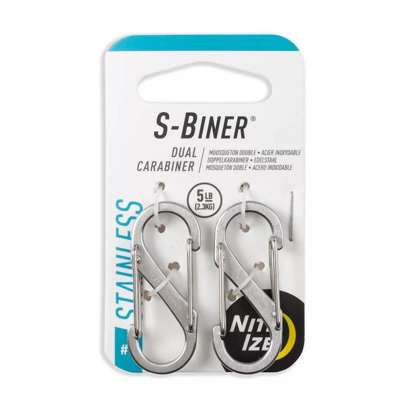 Nite Ize S-Biner #1 karabiner, fémszínű, 2db