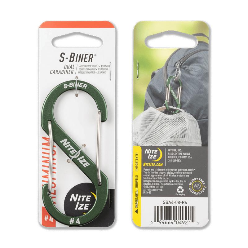 Nite Ize S-Biner #4 karabiner, Olívzöld