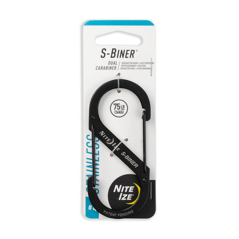 Nite Ize S-Biner #4 karabiner, stainless fekete