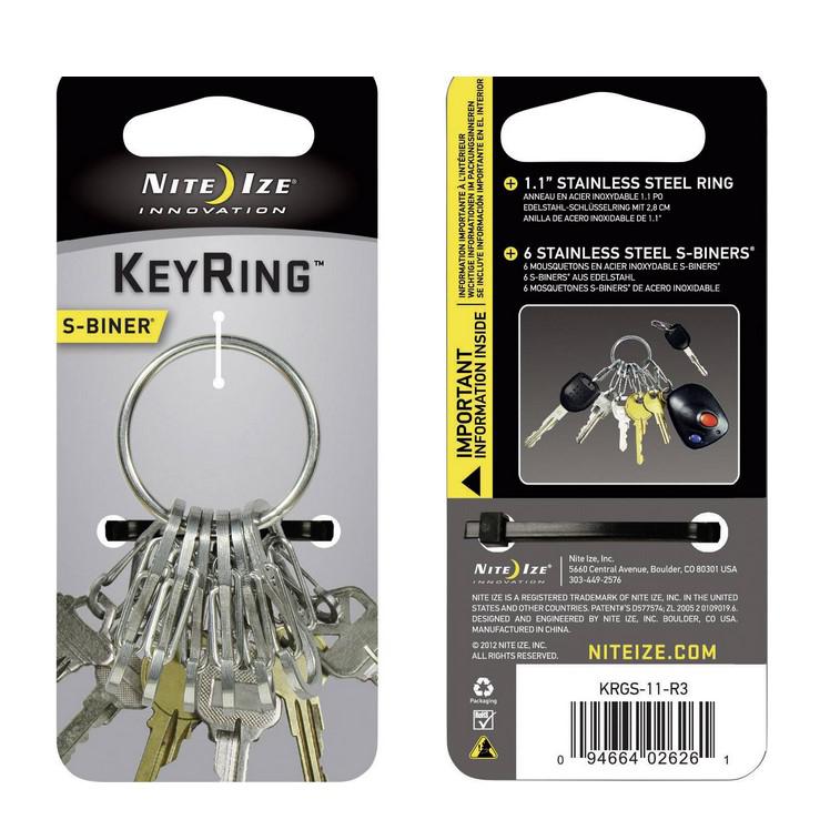 Nite Ize S-Biner 6 db karabiner kulcskarikán, ezüst színű
