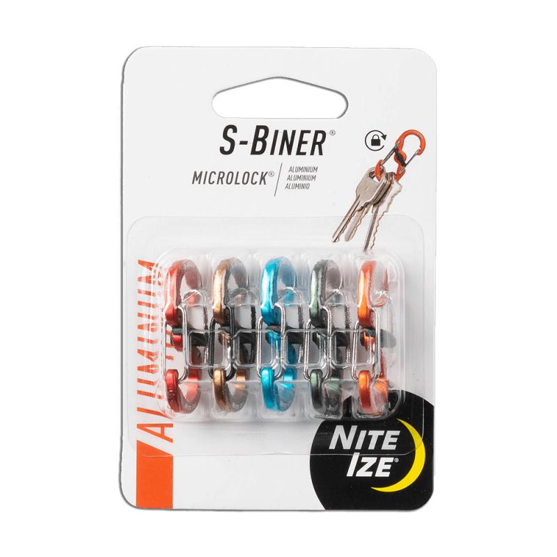Nite Ize S-Biner Microlock reteszelhető, aluminium karabiner, 5db