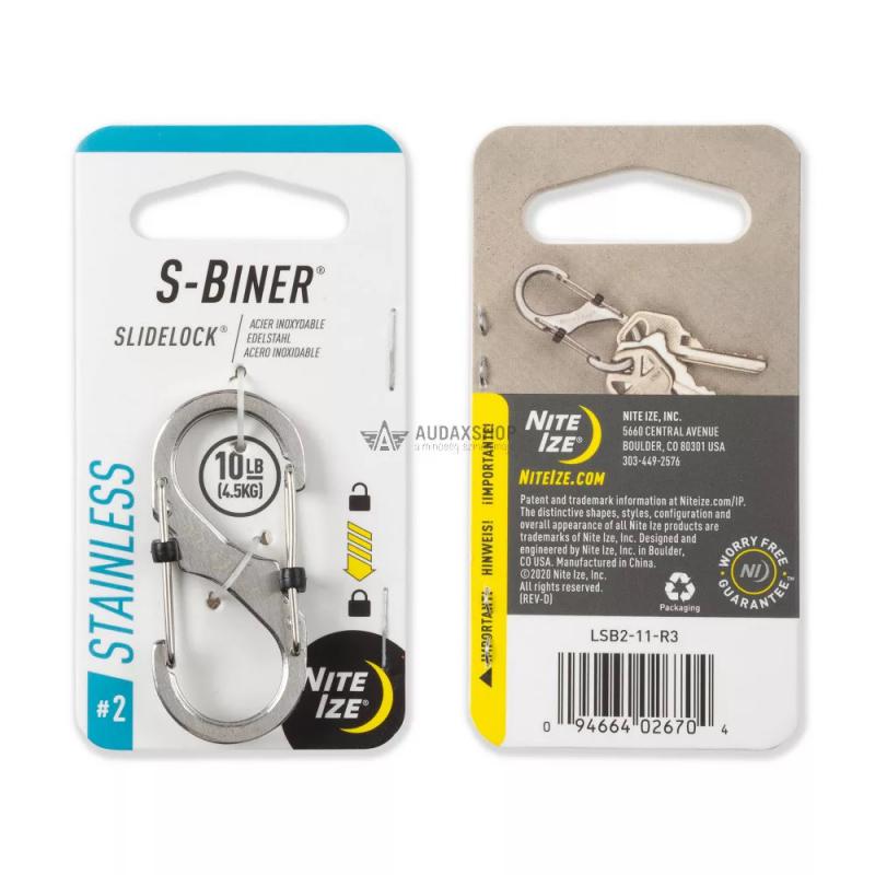 Nite Ize Slidelock S-Biner #2 karabiner, stainless