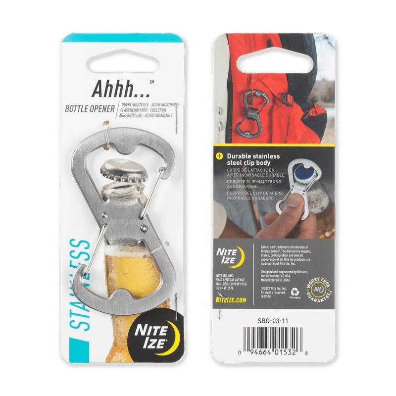 Nite Ize sörnyitó karabíner, fémszínű