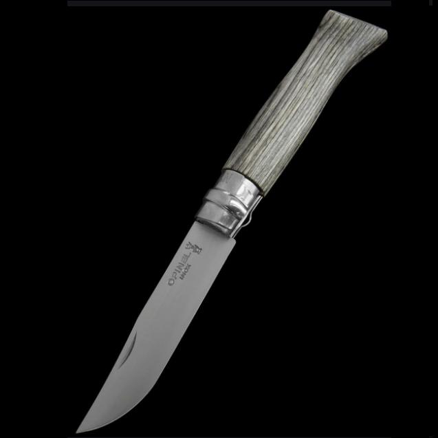 Opinel No.8 laminált nyírfa markolattal, szürke