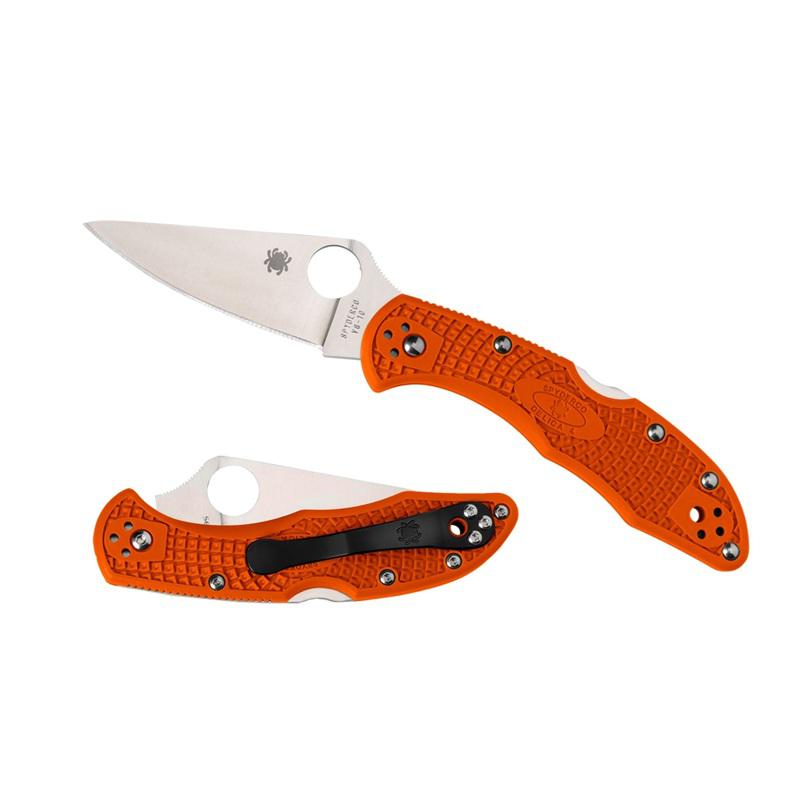 Spyderco DELICA 4 FLAT FRN ORANGE