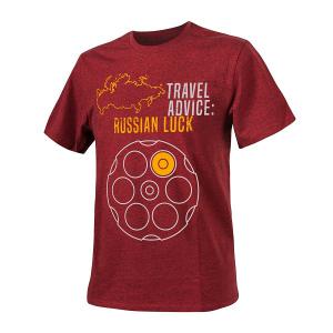 Helikon-Tex Travel Advice: Russian Luck póló - Red/Black Melange