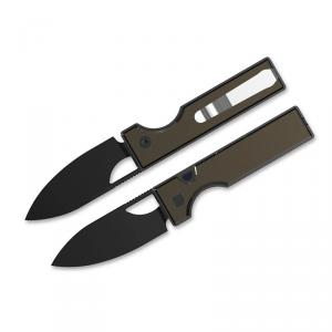 Kizer Little Ringbo AEB-L Brown Aluminum Black Stonewash