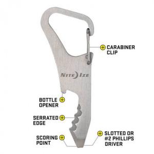 Nite Ize Doohickey Clipkey karabiner, multiszerszám ezüst