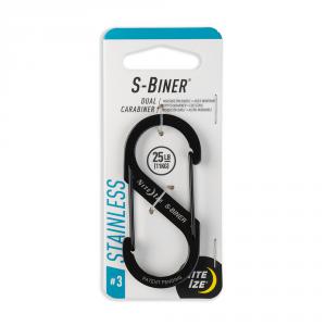 Nite Ize S-Biner #3 karabiner, stainless fekete