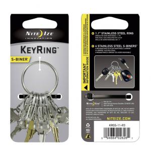 Nite Ize S-Biner 6 db karabiner kulcskarikán, ezüst színű