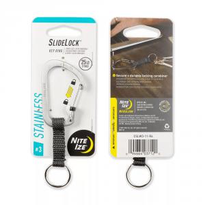 Nite Ize Slidelock reteszelhető alumínium kulcstartó , ezüst
