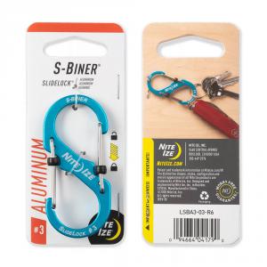 Nite Ize Slidelock S-Biner #3 alumínium karabiner, kék