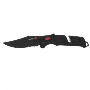 SOG Trident AT - Black & Red Serrated zsebkés