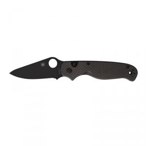 Spyderco BUTTONUP CARBON FIBER PLAIN BLACK BLADE