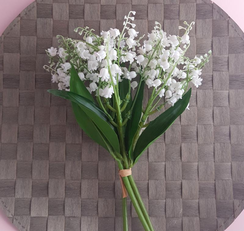 gyöngyvirág csokor 28 cm - fehér