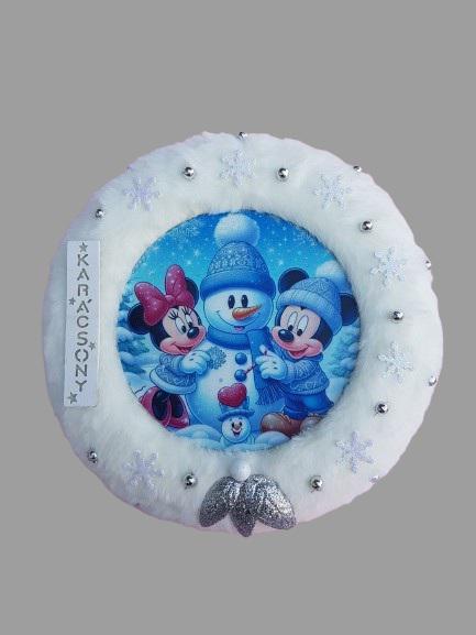 karácsonyi ajtódísz - Mickey és Minnie