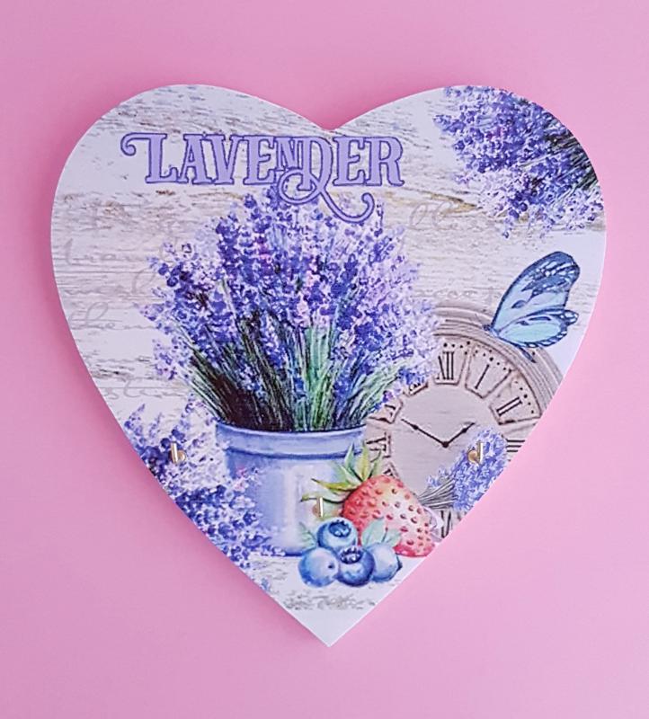 levendulás, fali kulcstartó - D