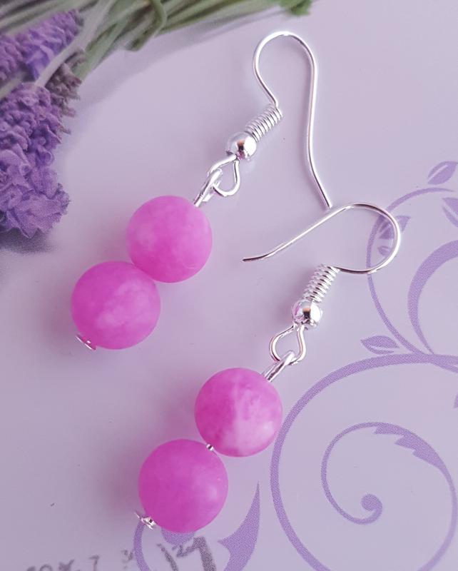 magenta jade fülbevaló - matt