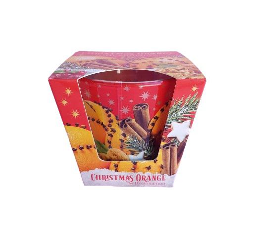 poharas illatgyertya - narancs - fahéj