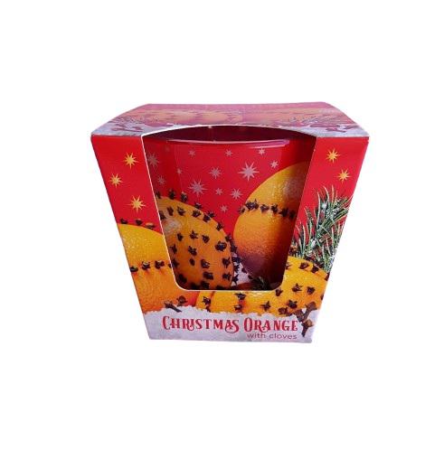 poharas illatgyertya - narancs - szegfűszeg