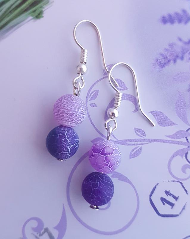 repesztett achát fülbevaló