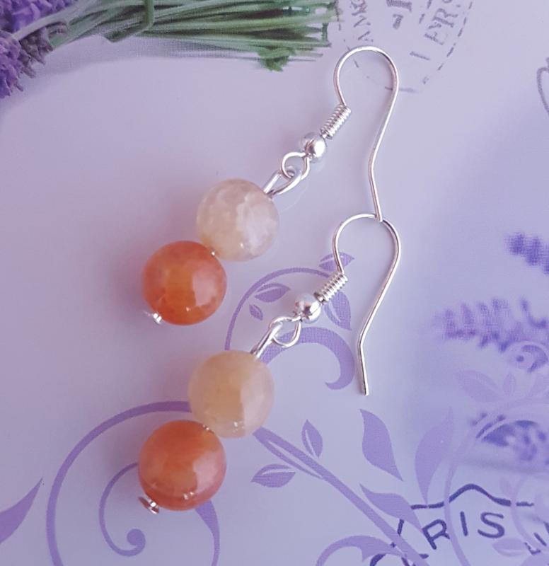 roppantott achát fülbevaló