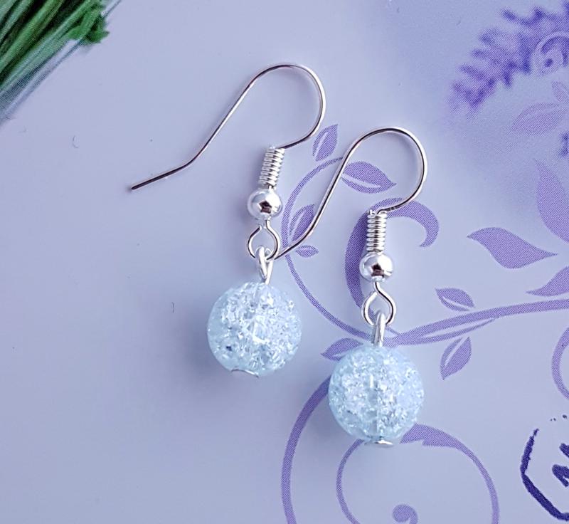 roppantott üveggyöngy fülbevaló