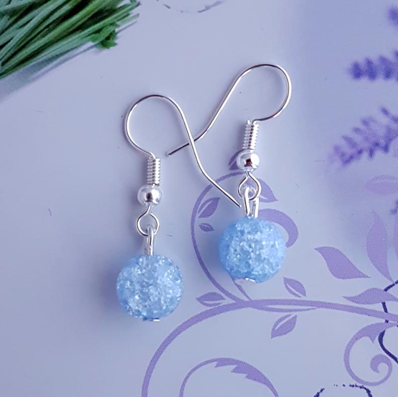 roppantott üveggyöngy  fülbevaló