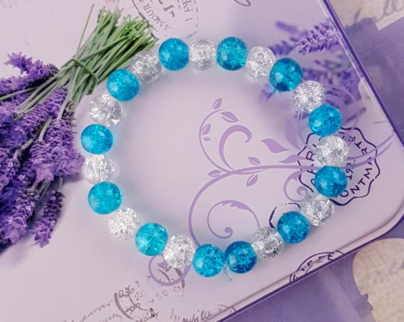 roppantott üveggyöngy karkötő