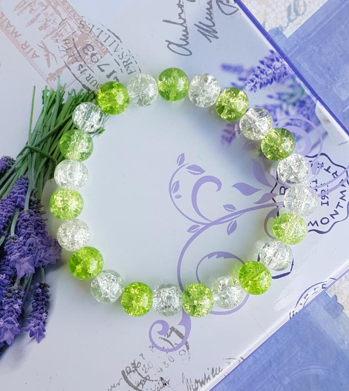 roppantott üveggyöngy karkötő