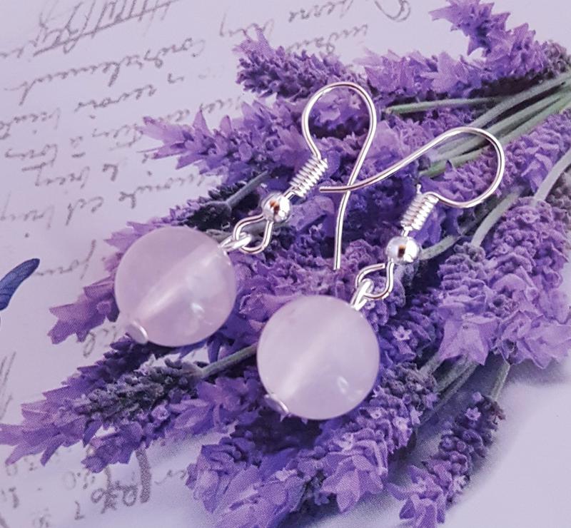 rózsakvarc fülbevaló