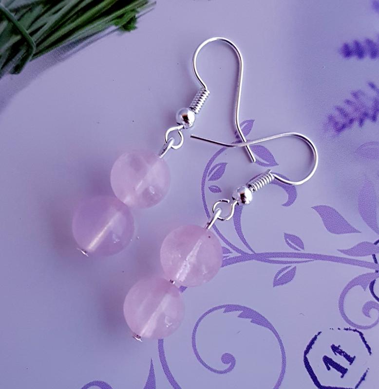 rózsakvarc fülbevaló