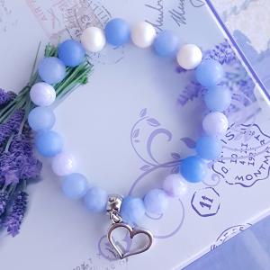 jade és  Swarovski gyöngy karkötő