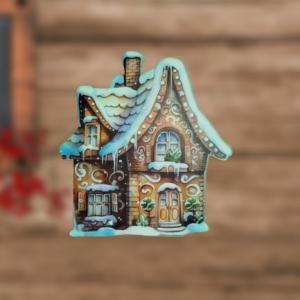 nyomtatott dekorkarton mézeskalács házikó