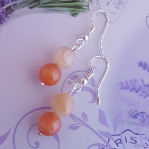 roppantott achát fülbevaló