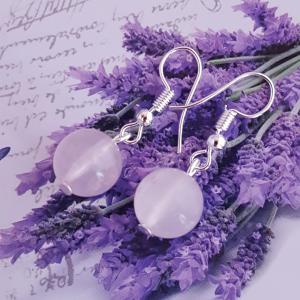 rózsakvarc fülbevaló