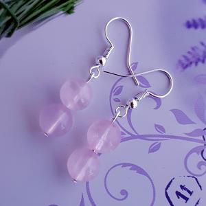 rózsakvarc fülbevaló